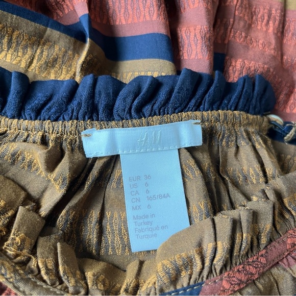 H&M Horizontal Striped Maxi Long Prairie Dress - Picture 9 of 9